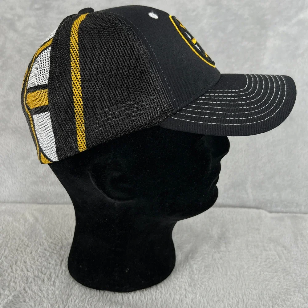 Zephyr Boston Bruins Huge Logo Hat M/L Black Z-Fit Mesh Back NHL Hockey Fitted